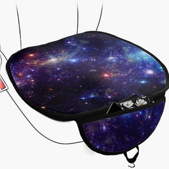 Car Seat Bottom Covers Cushion Pad Mat Breathable Polyester Mat, 1 Pair, Galaxy - Picture 3 of 7